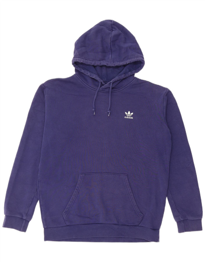 Мужской джемпер с капюшоном Adidas среднего размера, темно-синий, хлопок