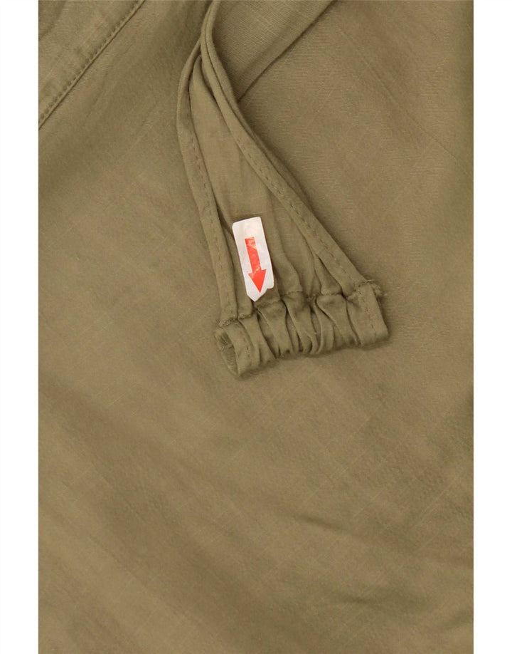 Женская мини-юбка с запахом Zara, маленькая W26, хаки, вискоза