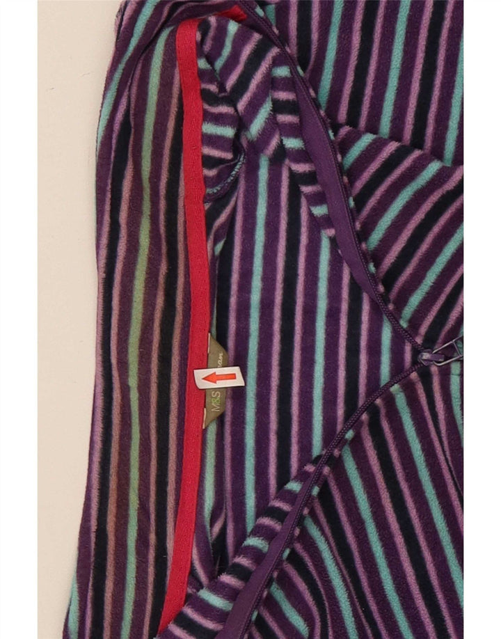 Женская флисовая куртка Marks & Spencer UK 22 2XL из полиэстера в фиолетовую полоску