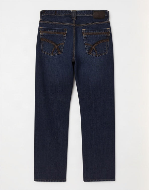 Gas Mens Straight Jeans W32 L27 Navy Blue Cotton