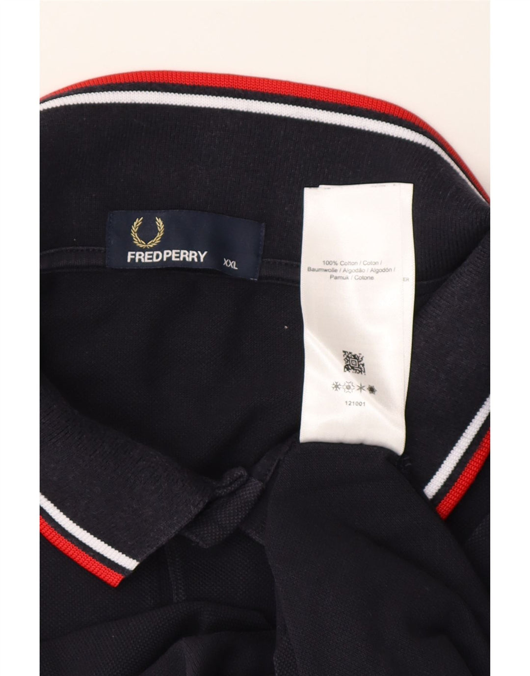 Мужская рубашка-поло Fred Perry 2XL темно-синяя, хлопок
