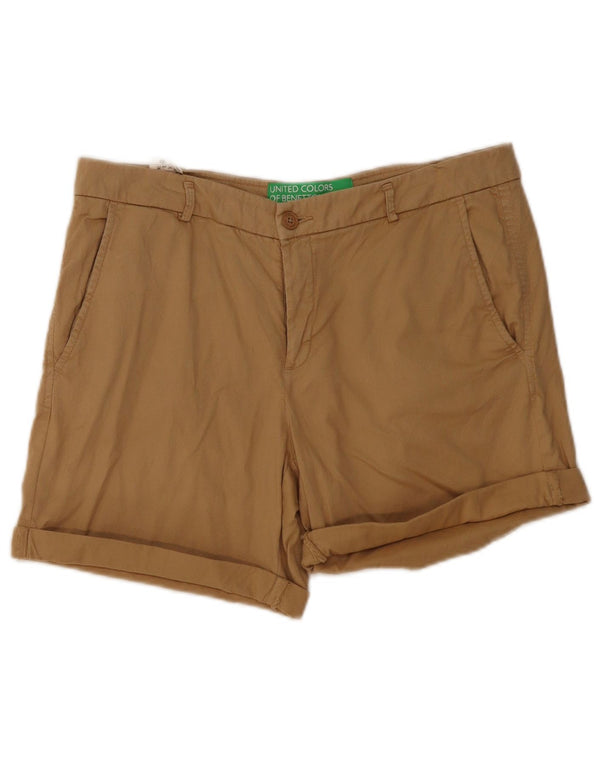 Женские шорты чинос Benetton UK 14, большие W36, бежевые, хлопок