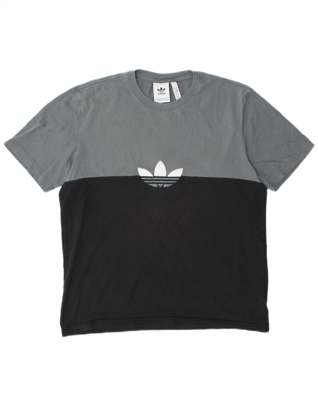 Мужская футболка ADIDAS с графическим рисунком, средний черный, хлопок с цветными блоками