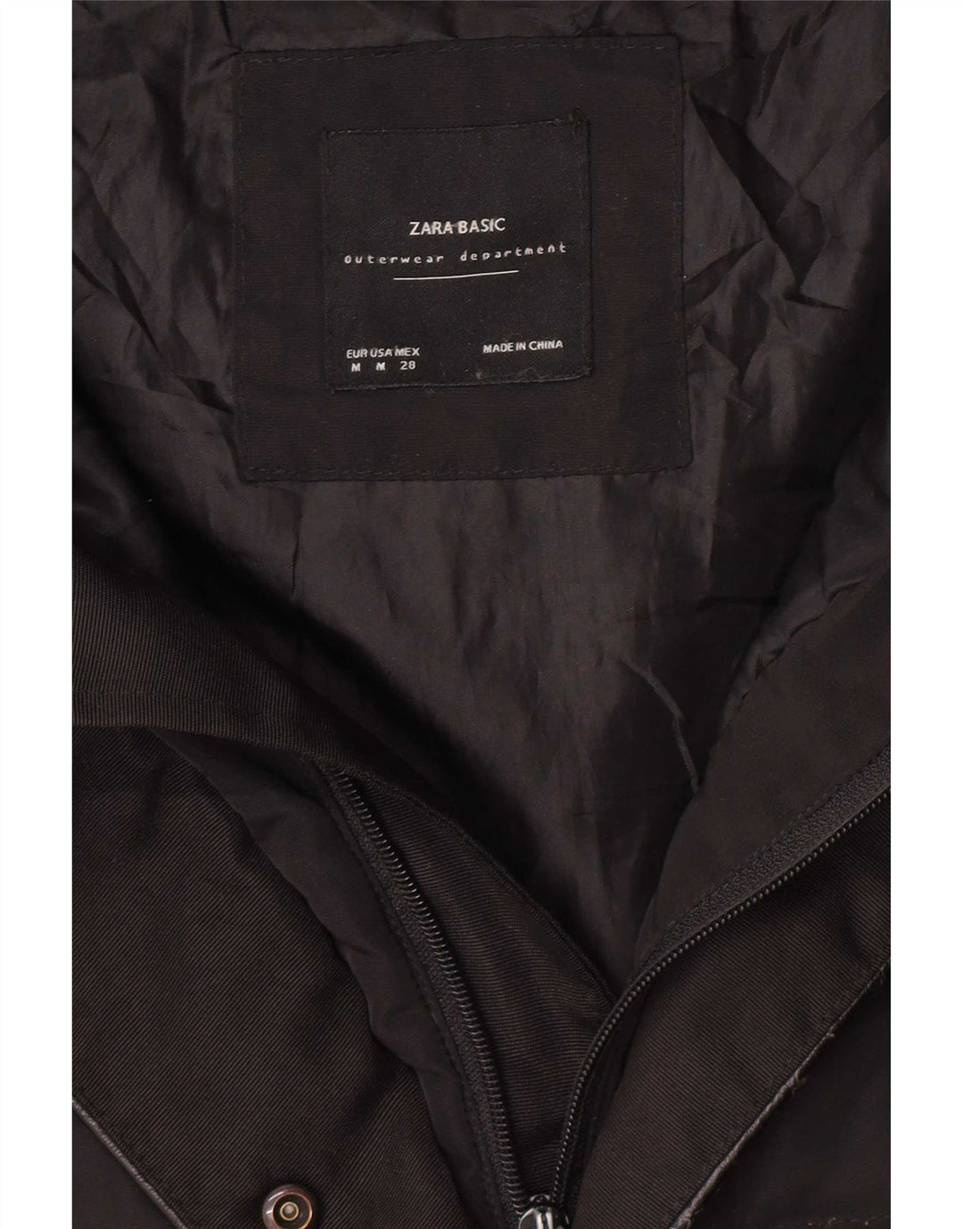 Женское пуховое пальто с капюшоном Zara UK 14, средний черный