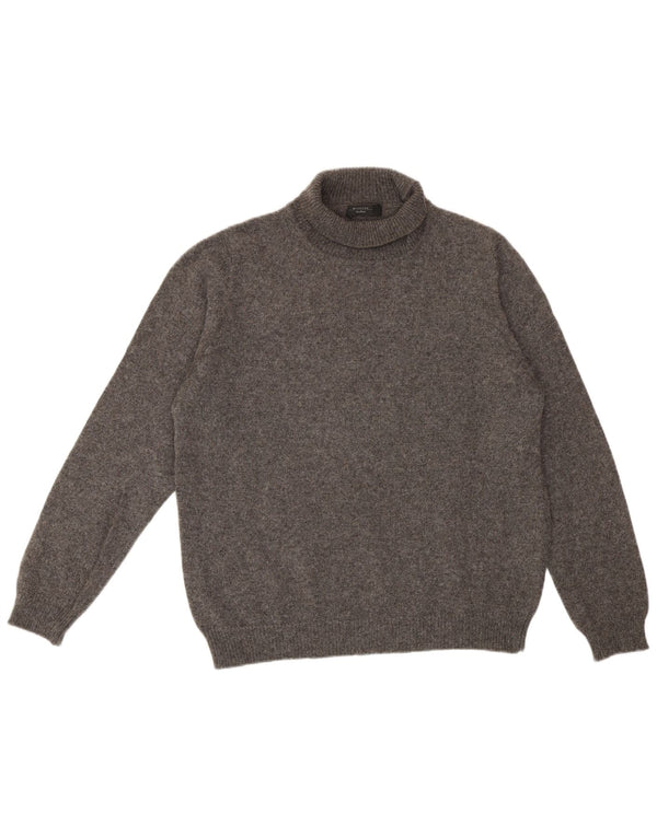 Женский свитер выходного дня Max Mara с высоким воротником, Великобритания, 18 XL, серый, шерсть альпаки