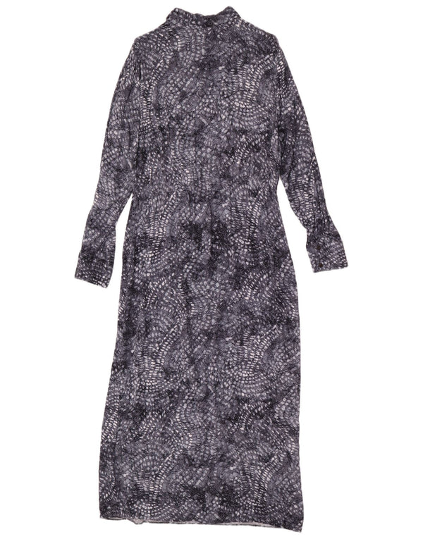 Женское платье макси с длинными рукавами MINT VELVET UK 18 XL, серая вискоза в крапинку