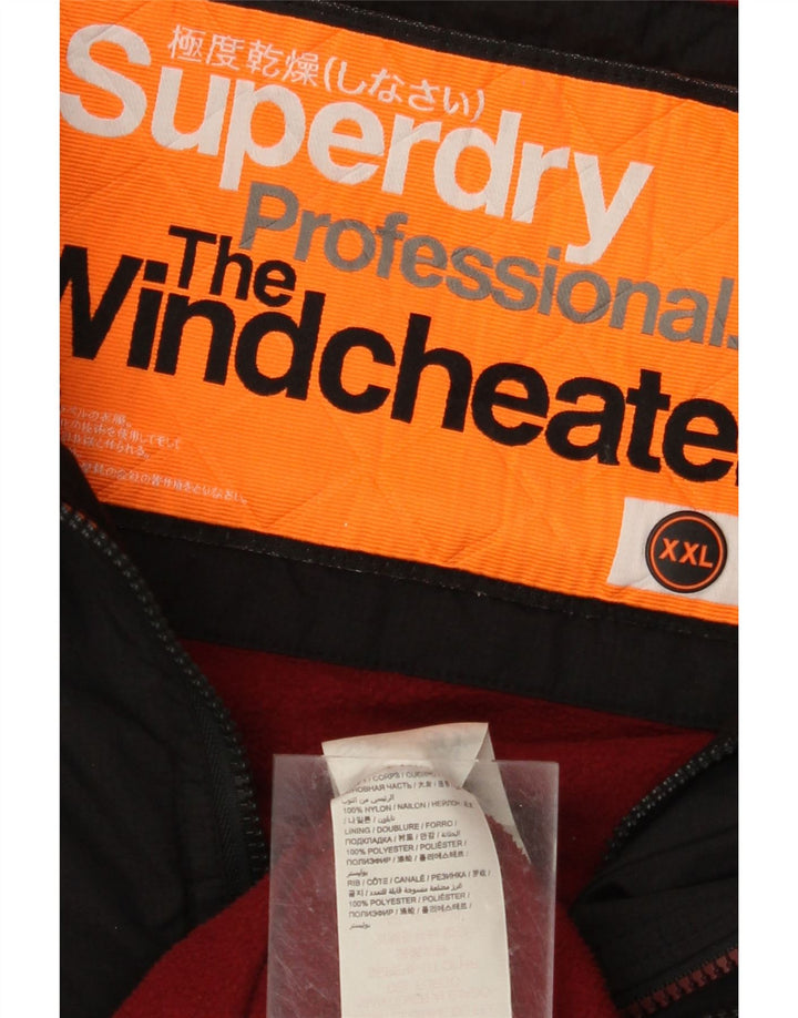 Мужская дождевик с капюшоном SUPERDRY The Windcheater UK 44 2XL, черный