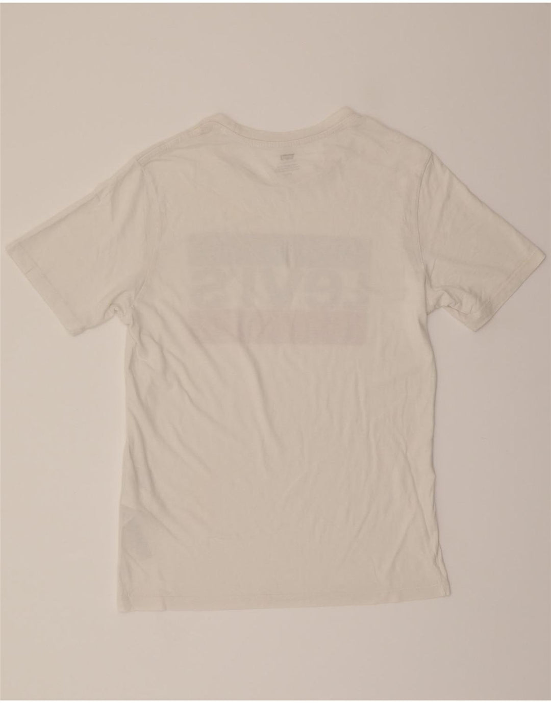 LEVI'S Mens Graphic T-Shirt Top Small White Cotton Vintage Levi's and Second-Hand Levi's from Messina Hembry 