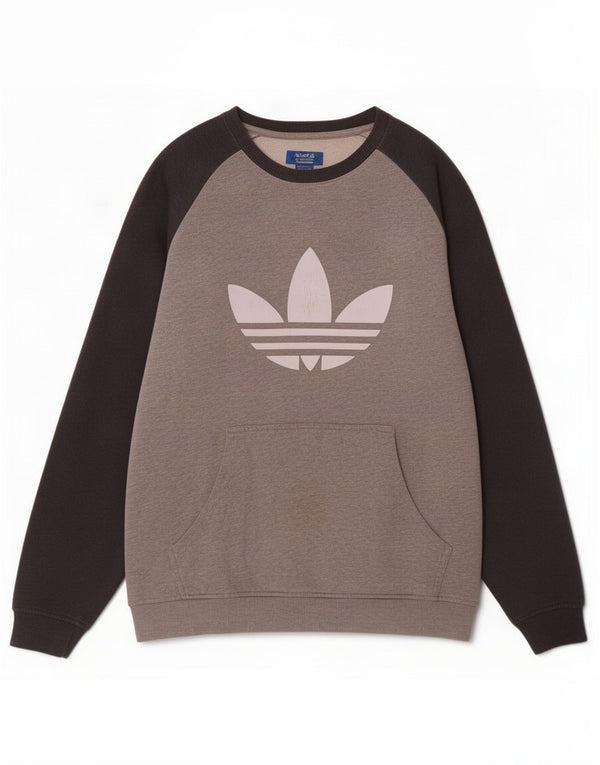 Adidas Мужской свитшот с рисунком XL Серый хлопок с цветными блоками