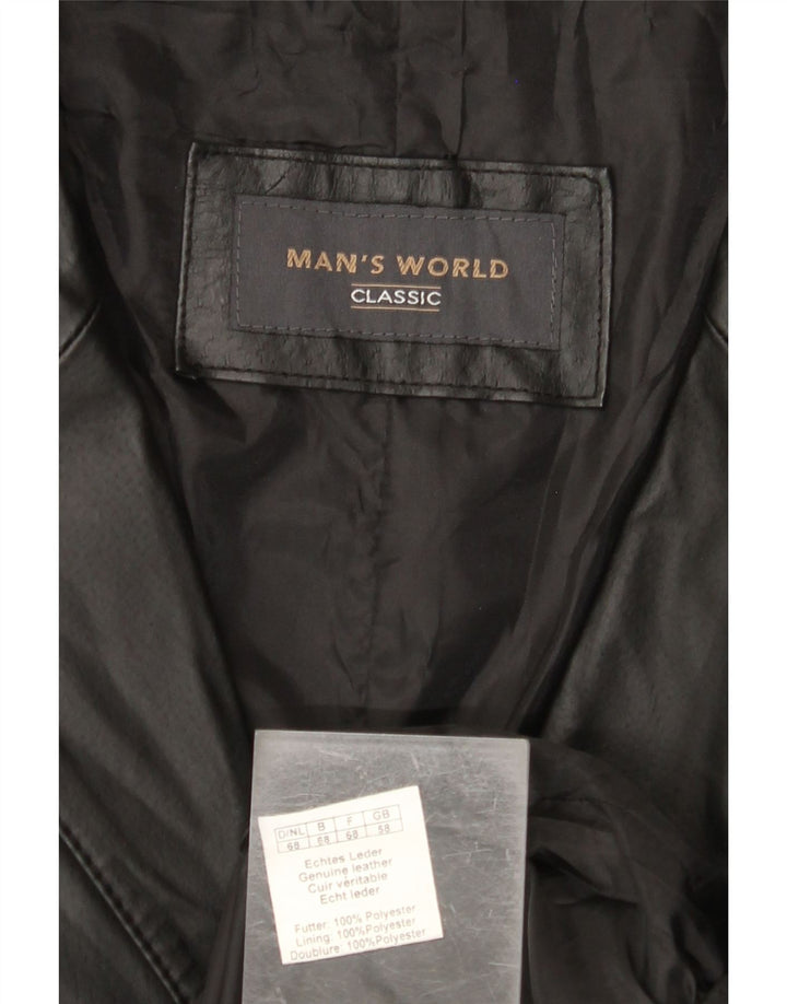 Мужской классический пиджак с 3 пуговицами MAN'S WORLD UK 58 4XL, черная кожа