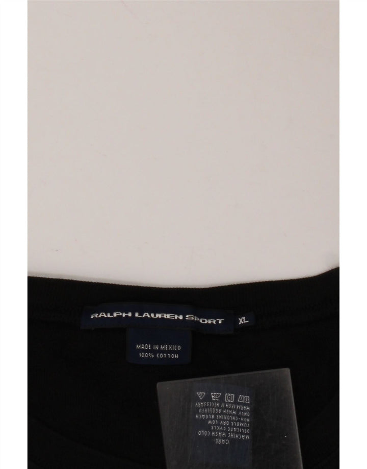 Женская укороченная футболка RALPH LAUREN UK 18 XL, черный хлопок