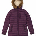 SUPERDRY Womens Hooded Padded Coat UK 10 Small Purple Polyester