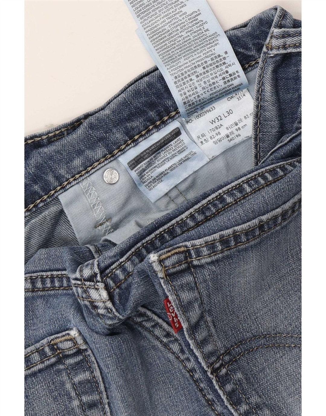 Женские узкие джинсы Levi's W32 L30 синие, хлопок