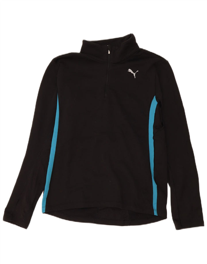 Женский спортивный костюм Puma с воротником на молнии, Великобритания 14, средний черный, с цветными блоками