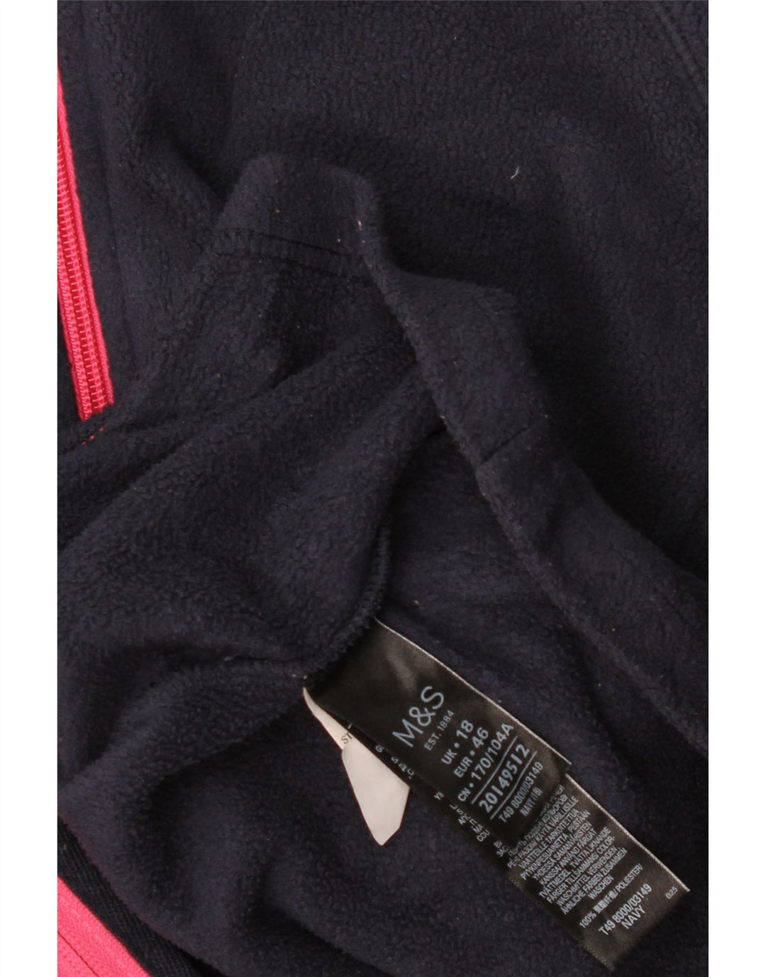 Женский флисовый джемпер Marks & Spencer UK 18 XL, темно-синий, полиэстер