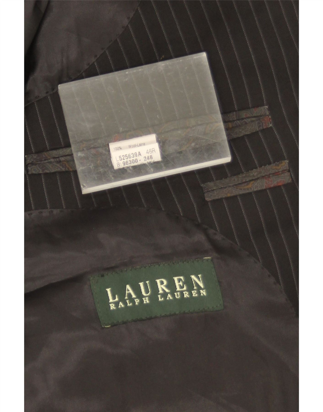 Мужской пиджак с 2 пуговицами Ralph Lauren, Великобритания, 46, 2XL, черная шерстяная полоска в тонкую полоску