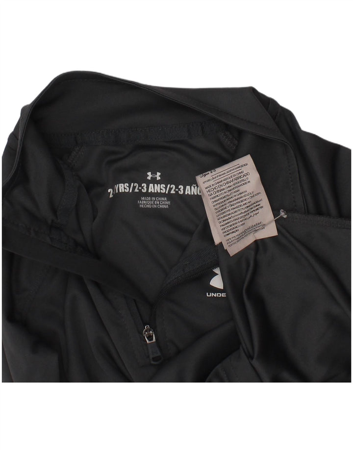 Пуловер с воротником на молнии для мальчиков Under Armour, спортивный костюм, топ из серого полиэстера 2–3 лет