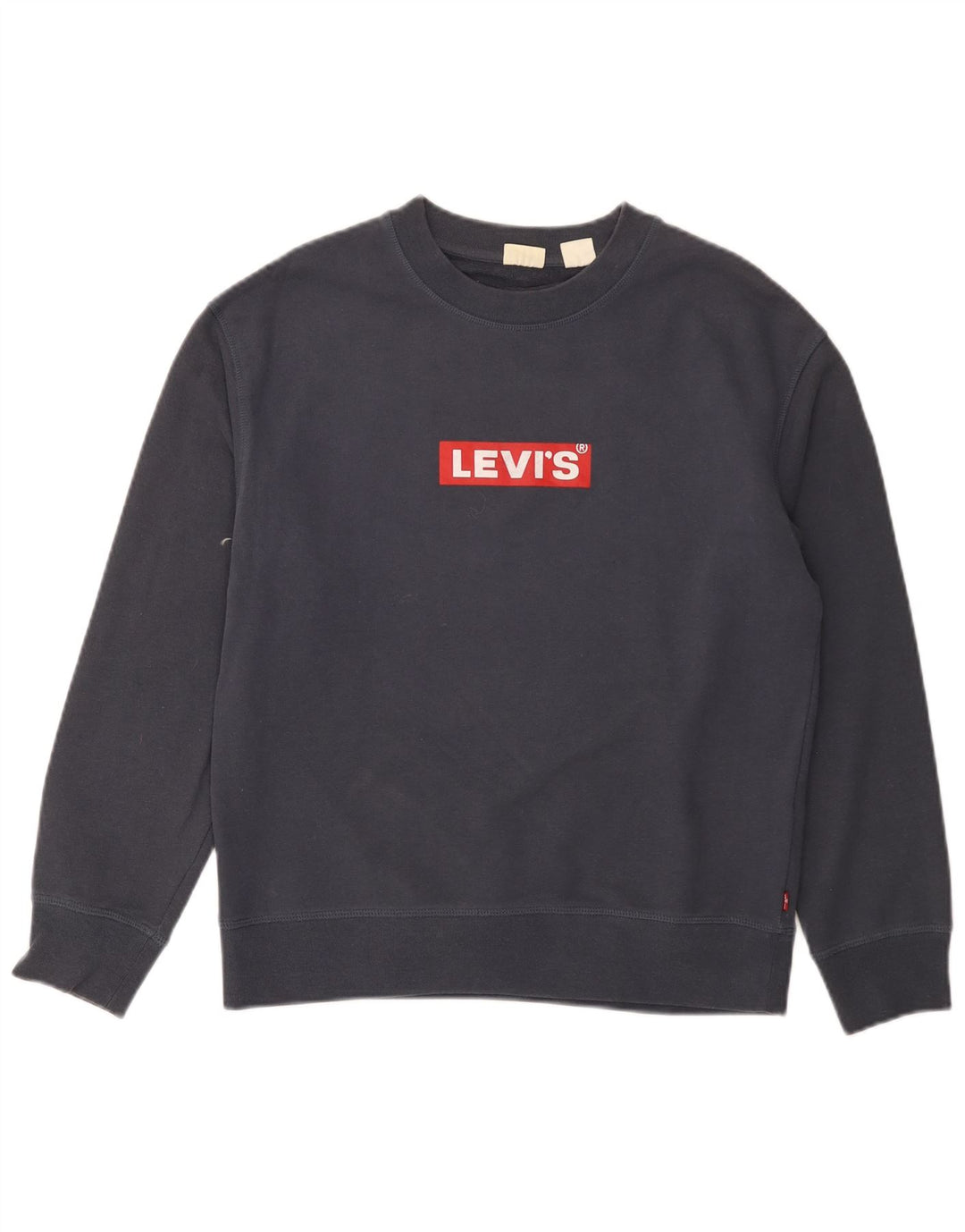 Женский свитер с рисунком Levi's, джемпер UK 14, средний темно-синий, хлопок
