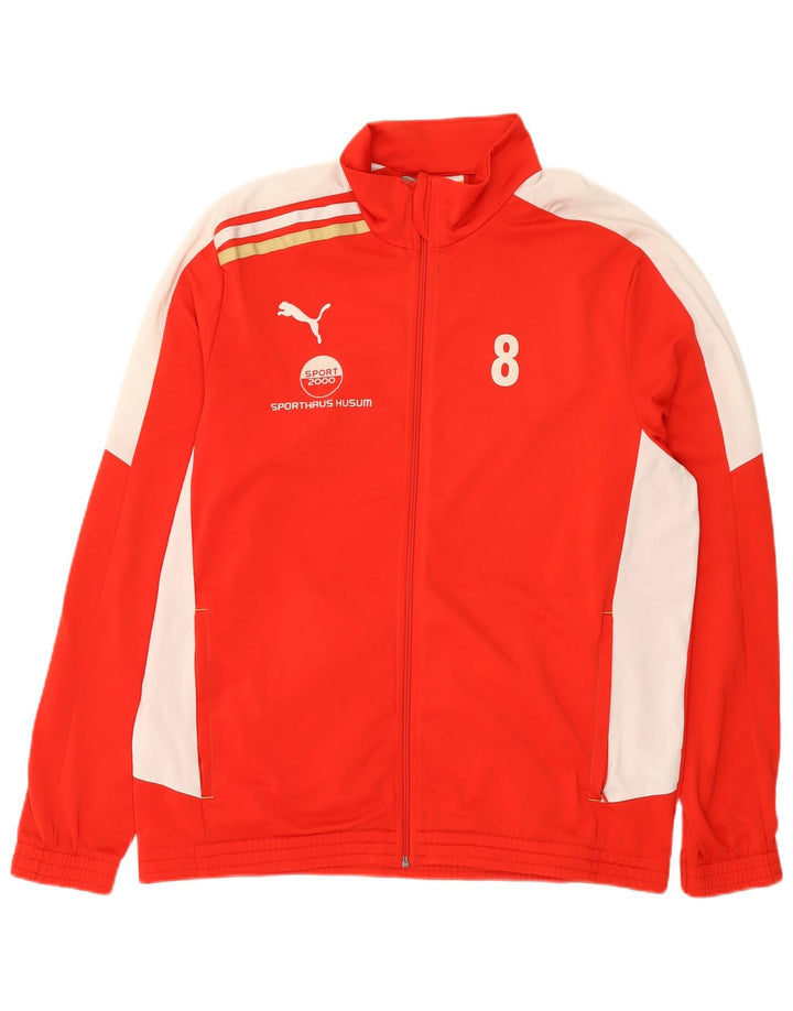 Мужской спортивный костюм Puma с графическим рисунком, верхняя куртка XL, красный полиэстер с цветными блоками