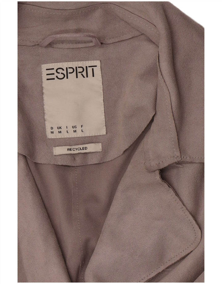 Женский тренч Esprit из искусственной замши UK 14, средний серый полиэстер