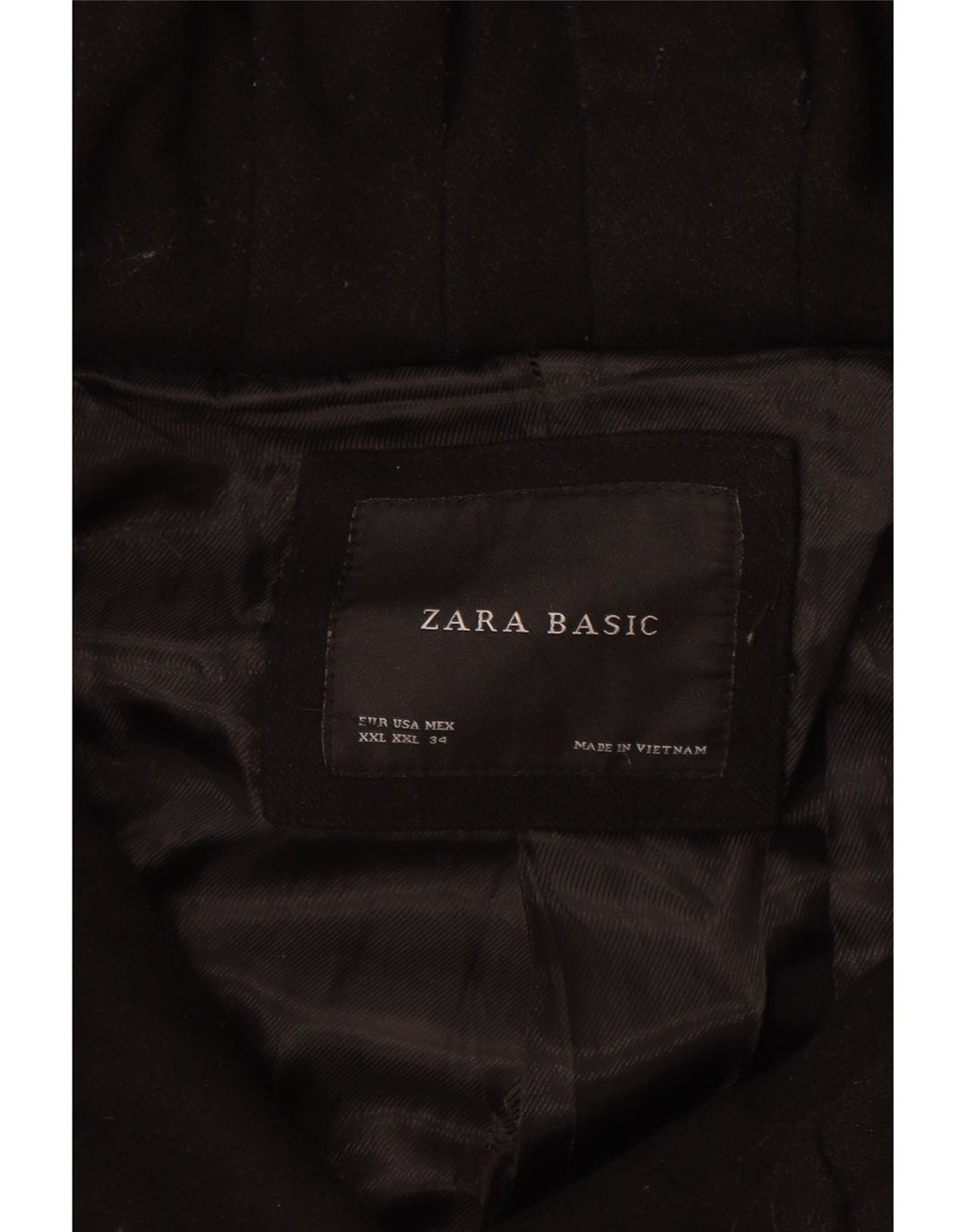 Женское пальто Zara UK 20 2XL, черное шерстяное