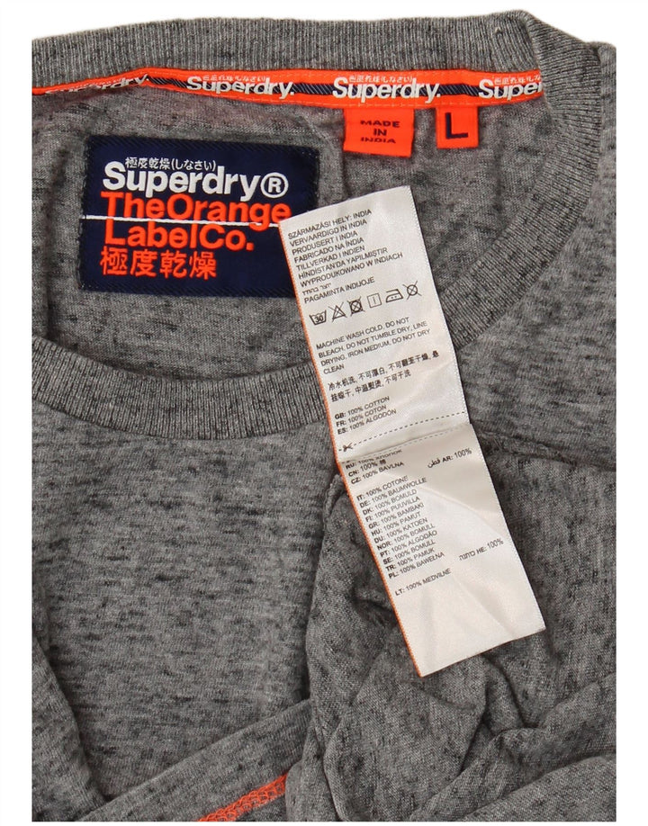 Мужская футболка Superdry, большой серый хлопок с крапинками