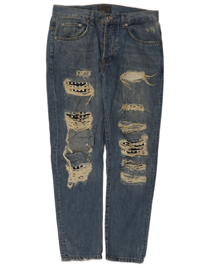 Мужские потертые узкие джинсы Zara EU 40 Medium W31 L28 Синие
