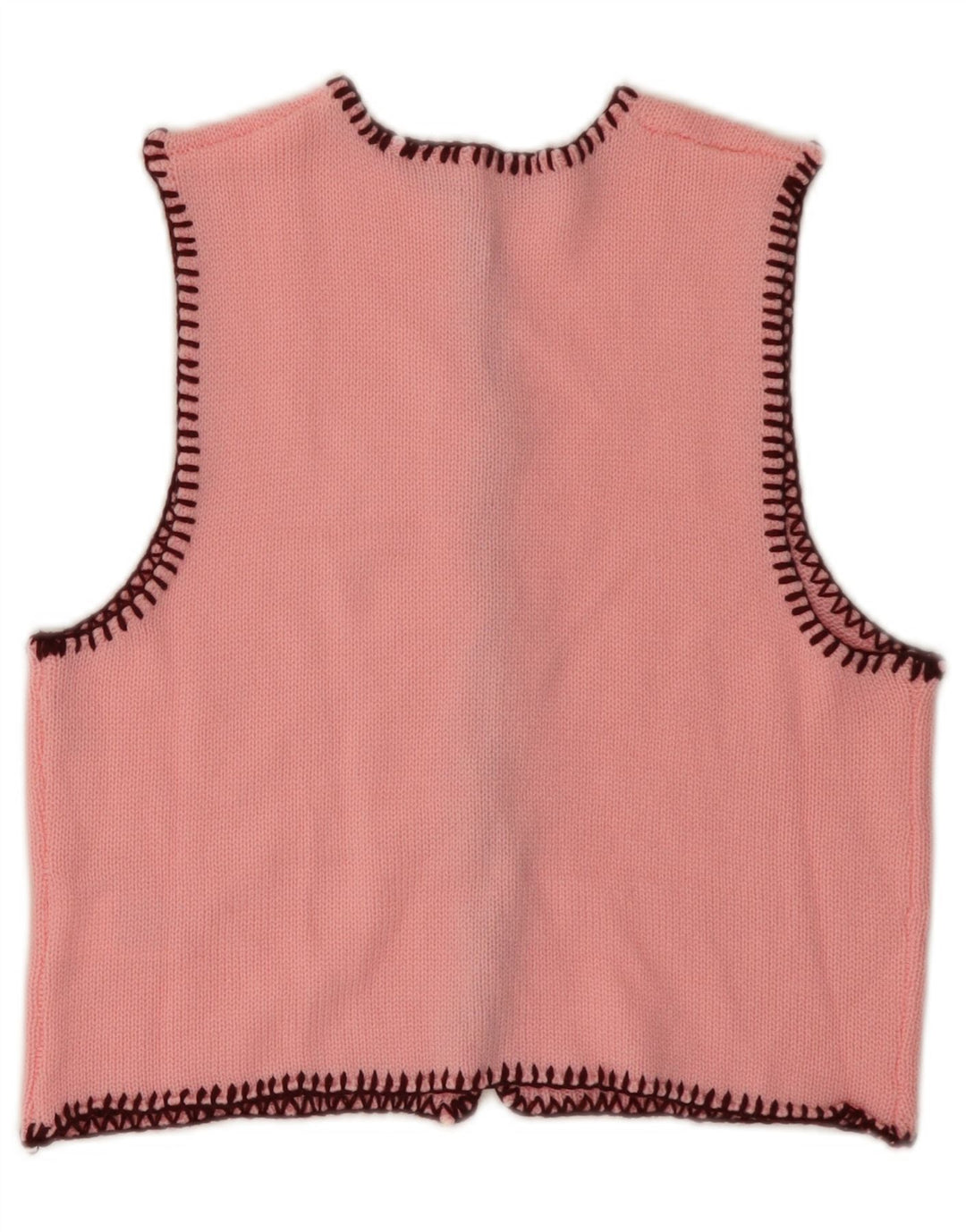 ВИНТАЖНЫЙ женский укороченный кардиган без рукавов, Великобритания, 6 XS, розовый акрил