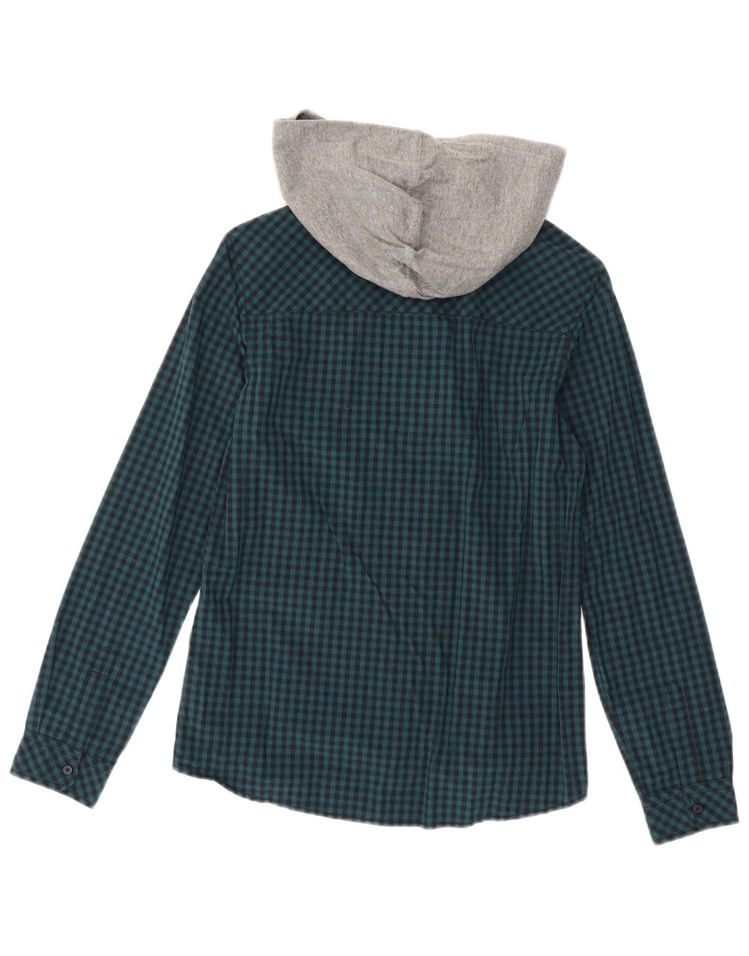 Мужская рубашка с капюшоном Benetton, маленькая синяя в клетку
