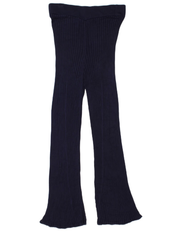 Женские повседневные брюки-клеш Zara с высокой талией UK 12 Medium W28 L24 Темно-синие