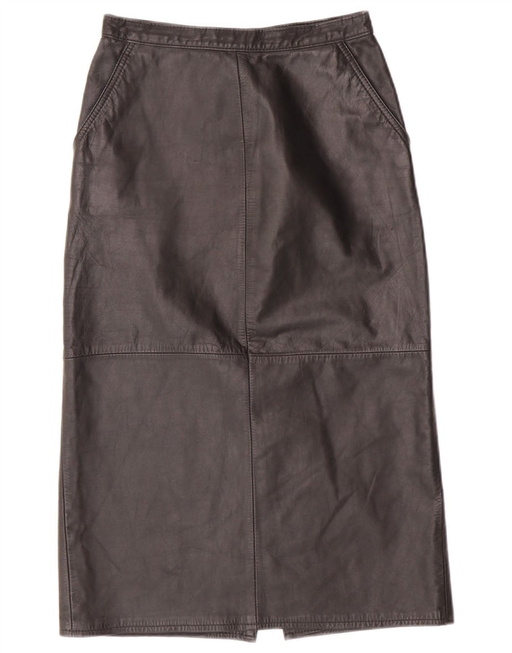 Женская кожаная юбка CHALICE с высокой талией UK 8, маленькая W24, черная кожа