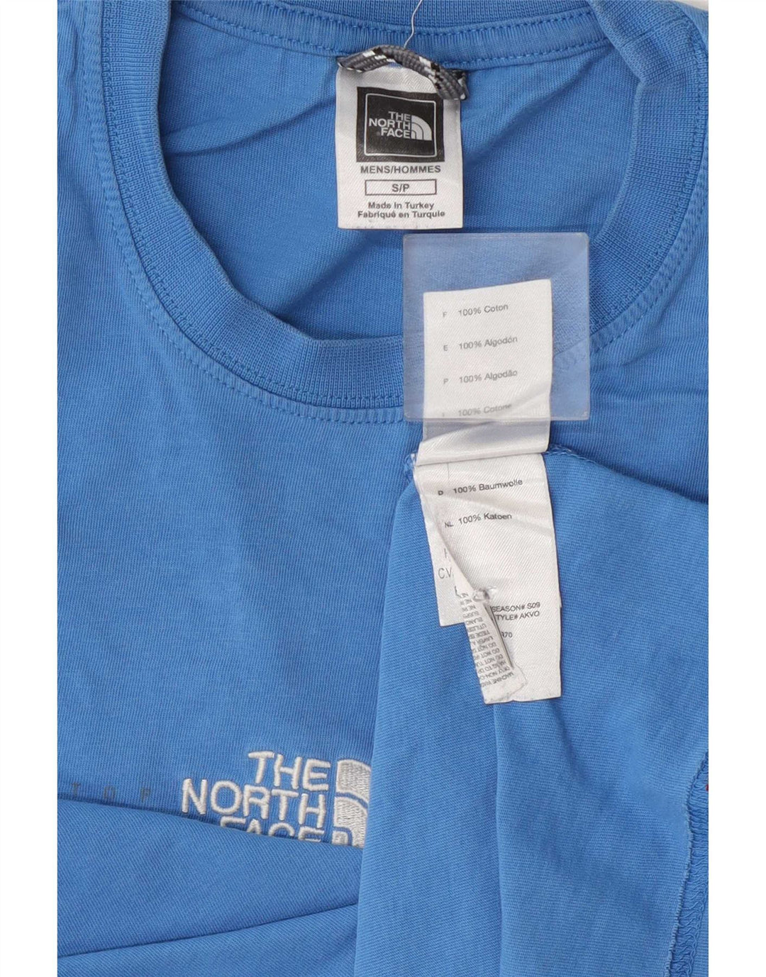Мужская футболка The North Face, маленький синий хлопок