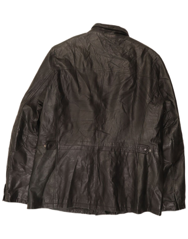 Винтажная мужская кожаная куртка UK 42 XL, черная