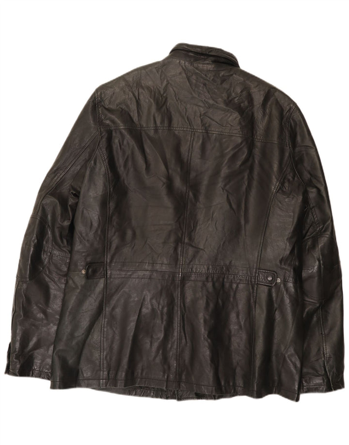 Винтажная мужская кожаная куртка UK 42 XL, черная