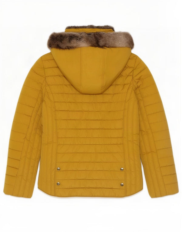 Женская стеганая куртка с капюшоном Joules UK 18 XL Желтый полиэстер