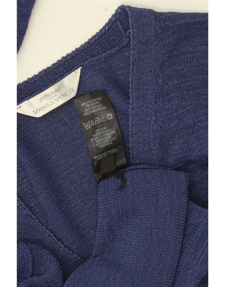 Женский укороченный кардиган Marks & Spencer UK 14, большой темно-синий