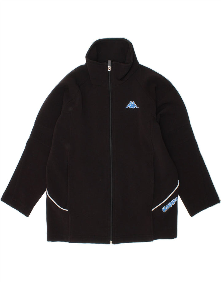 KAPPA Boys Tracksuit Top Jacket 7-8 Years Black Polyester Vintage Kappa and Second-Hand Kappa from Messina Hembry 