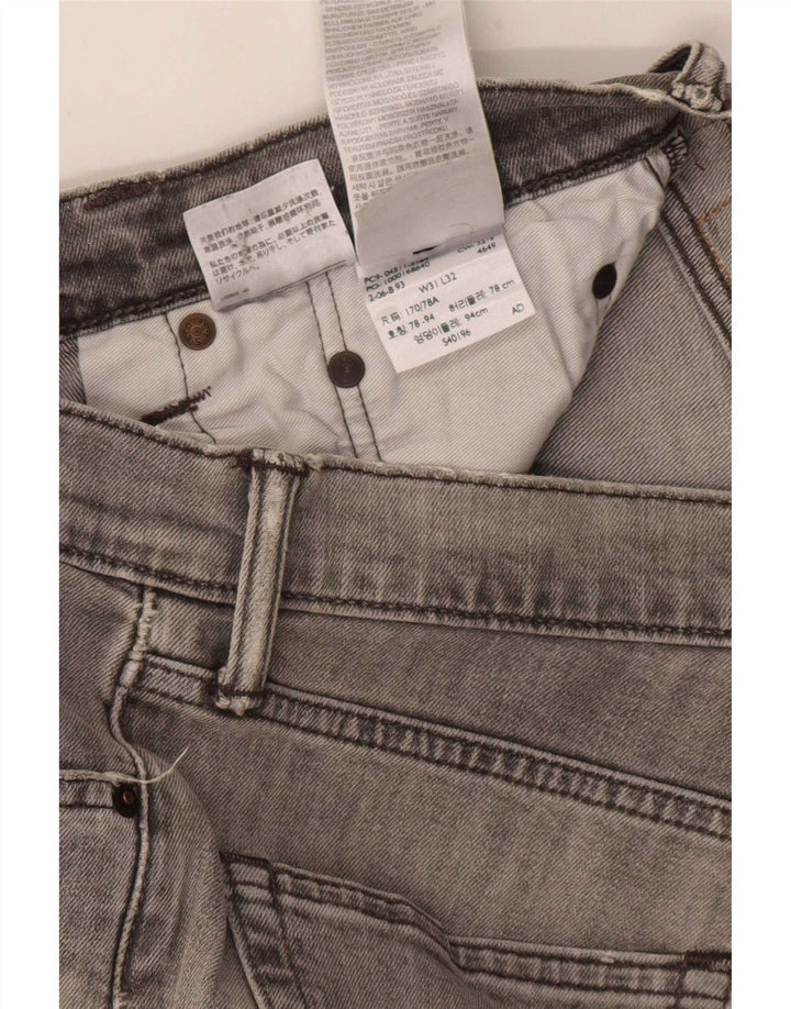 Мужские джинсы Levi's 511 с потертостями W31 L32 Серый хлопок