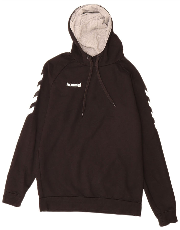 Hummel Мужской джемпер с капюшоном с рисунком, средний черный, хлопок