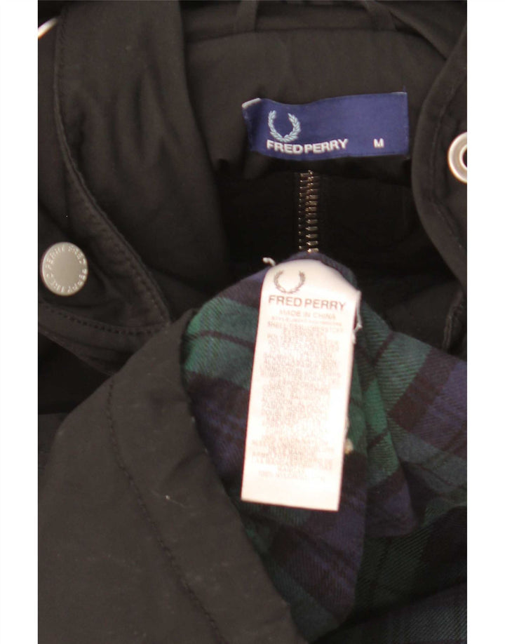 Мужская ветровка с капюшоном Fred Perry UK 38, средний черный нейлон