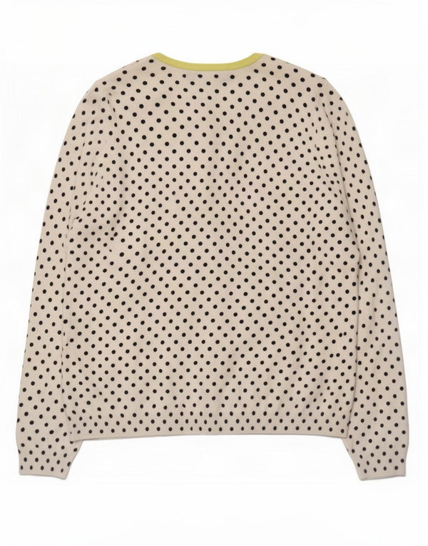 Женский кардиган Marks & Spencer UK 20 2XL Белый вискоза в горошек