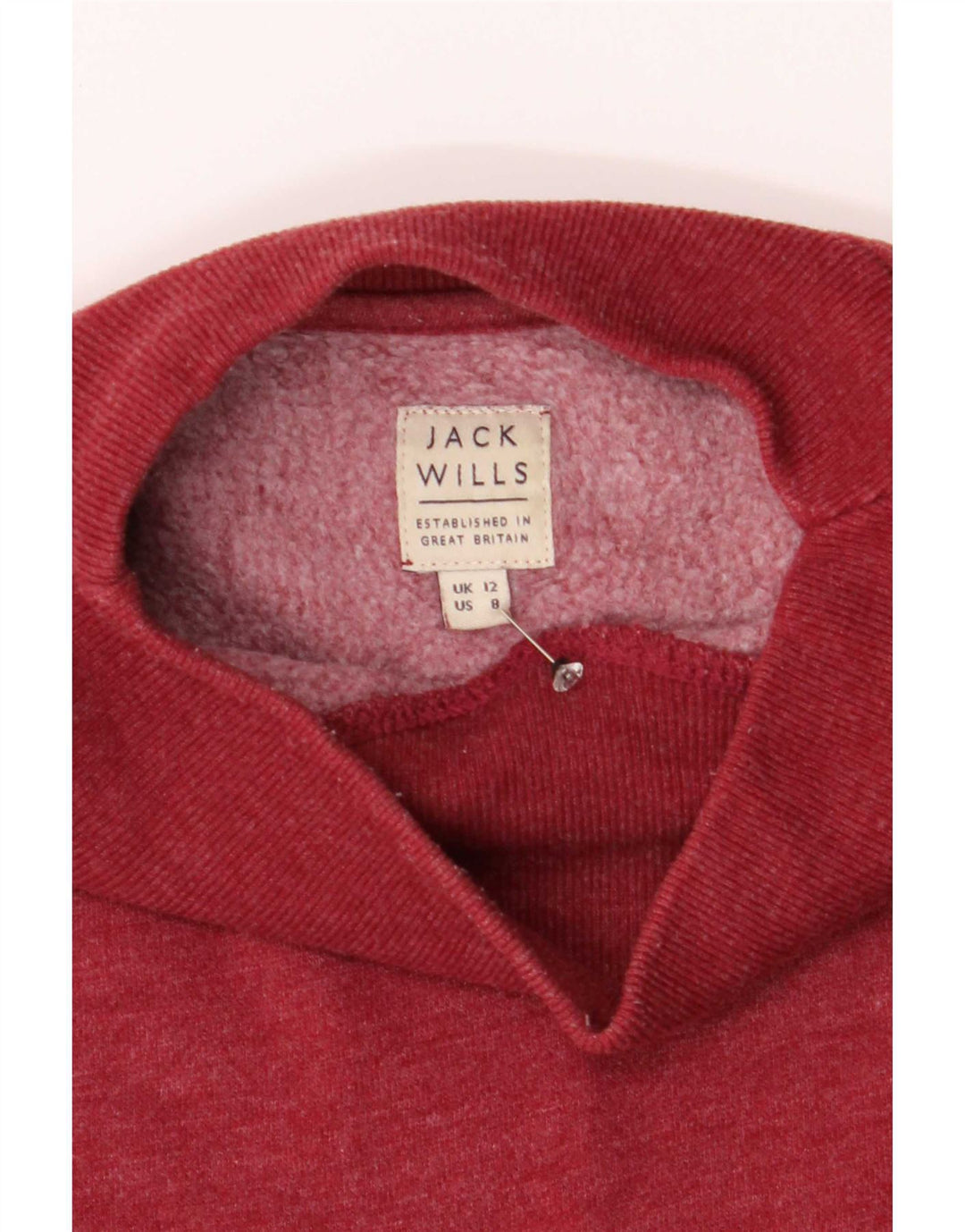 Женский джемпер-толстовка оверсайз Jack Wills UK 12, хлопковый средний красный цвет