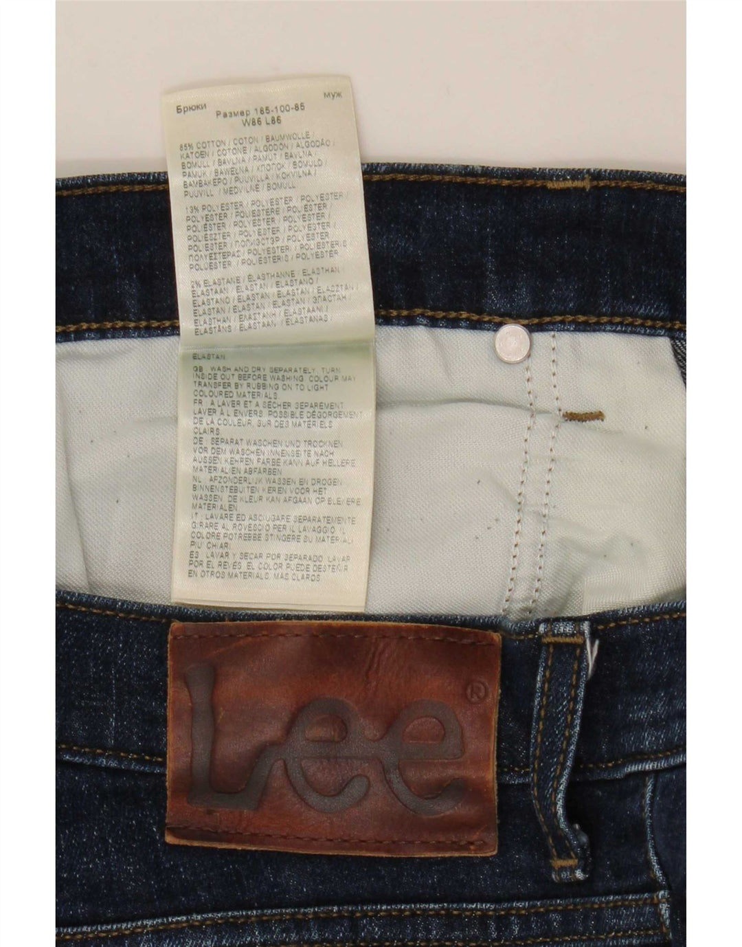 Мужские джинсы Lee Rider Slim W34 L34, синий хлопок