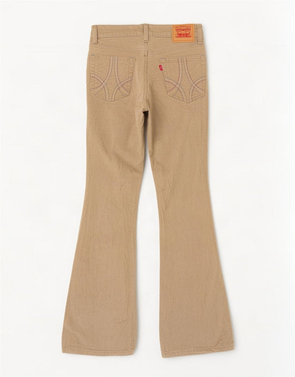 Женские вельветовые брюки стрейч-клеш Levi's США 5, средние W30 L30, бежевые