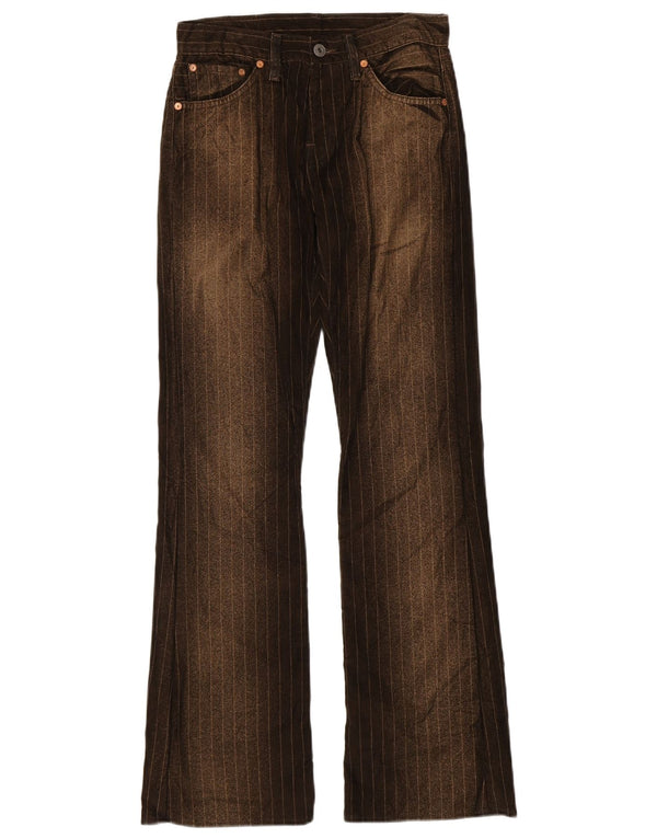 Женские повседневные брюки Replay Bootcut W28 L34 из полиэстера в коричневую полоску