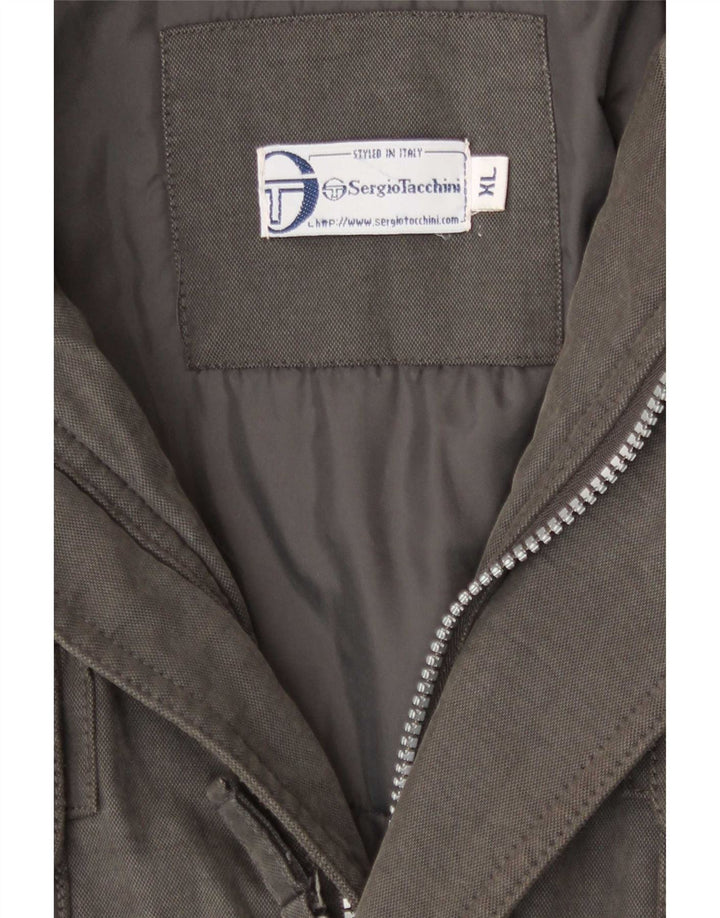 Мужская стеганая куртка с капюшоном Sergio Tacchini UK 42 XL серая