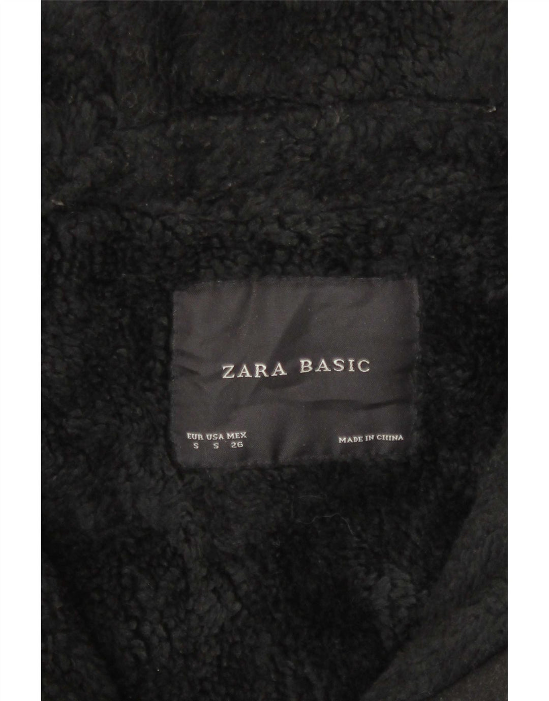 Женская куртка оверсайз из шерпы с капюшоном Zara UK 10, маленькая, серая, шерстяная