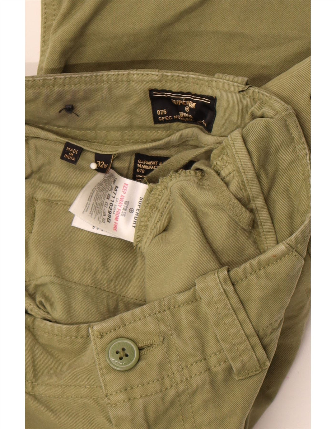 Мужские шорты карго Superdry W32, средний цвет хаки, хлопок