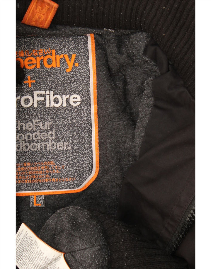 Мужская куртка-бомбер с капюшоном Superdry The Windbomber UK 40, большая коричневая