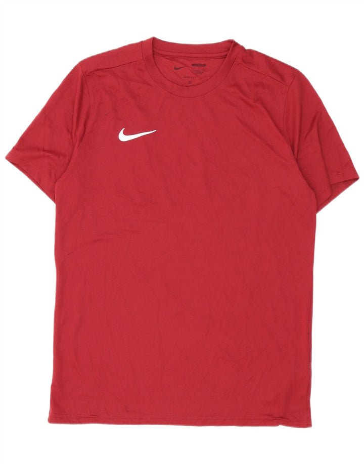 Мужская футболка Nike Dri Fit Slim Top большого размера из полиэстера бордового цвета